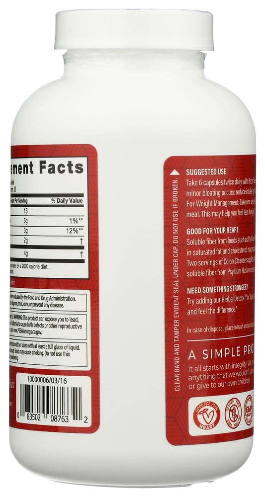 Health Plus Colon Cleanse 625mg Capsule, 200 Count