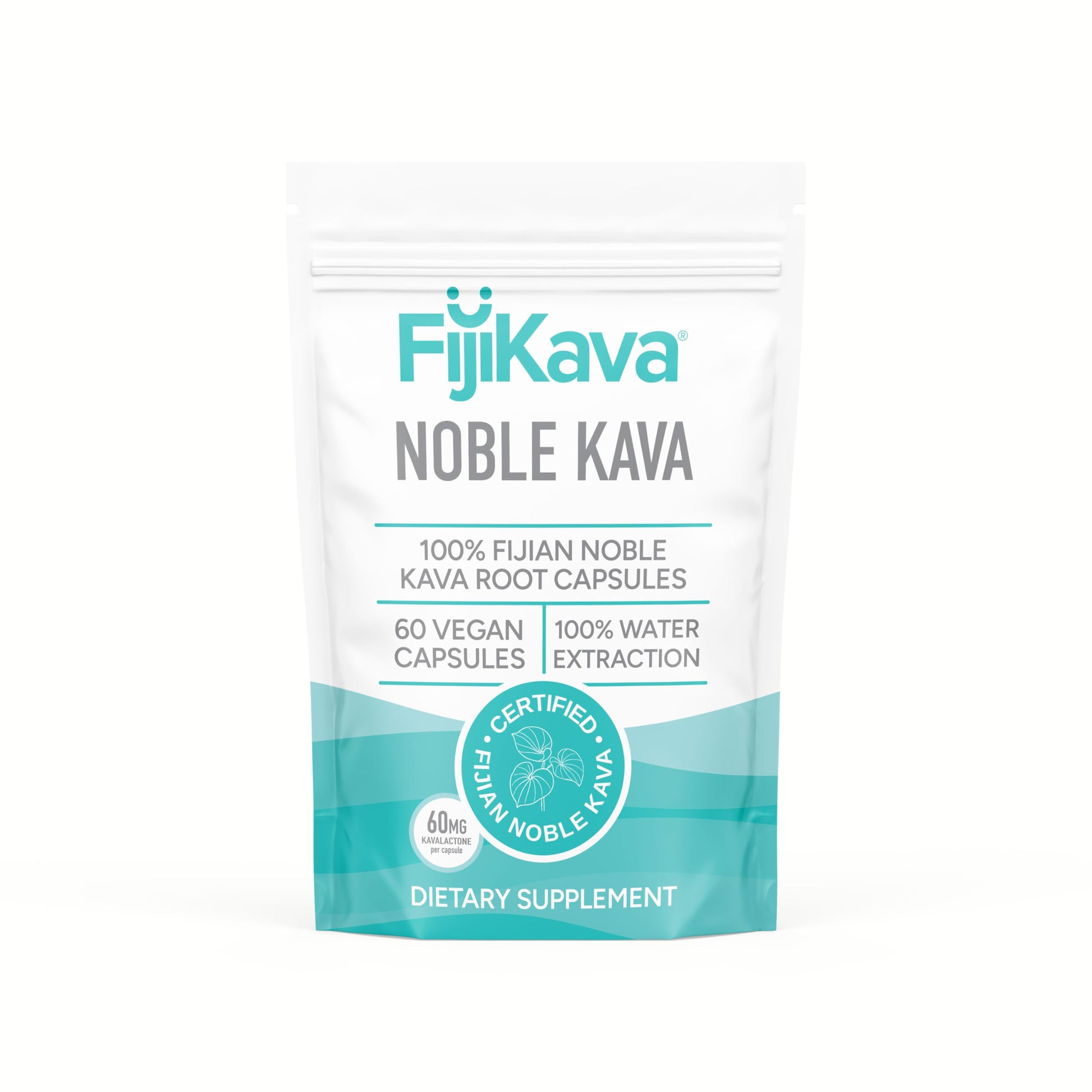 FijiKava Noble Kava Kava Capsules, 600mg Kavalactones per Serving, 60 Capsules
