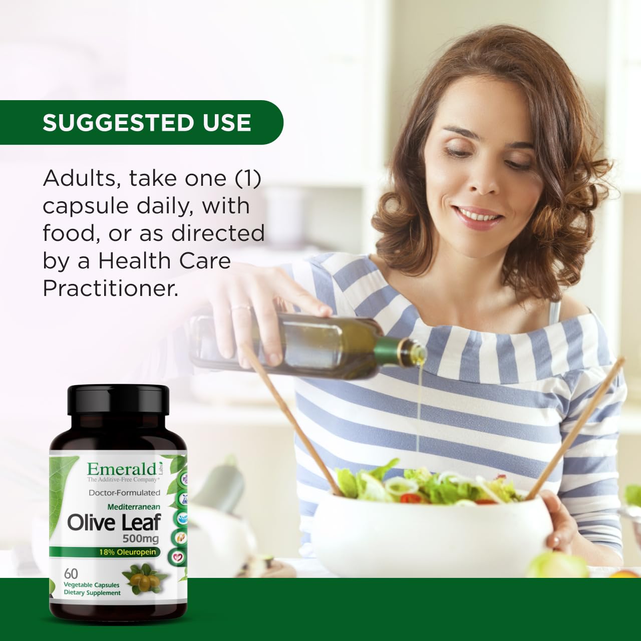 Emerald Labs Mediterranean Olive Leaf 500mg Capsules 60 Count