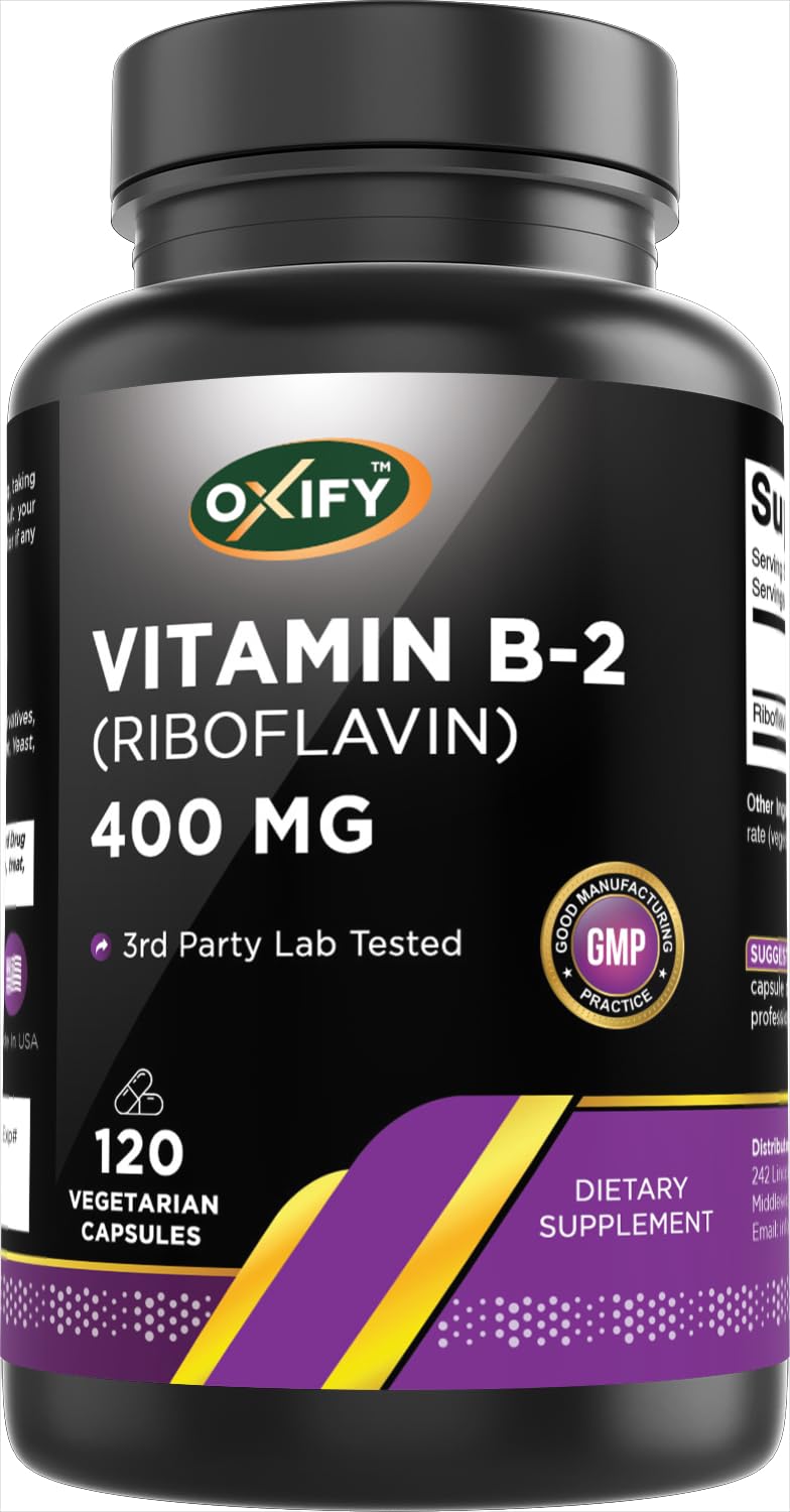 Oxify Vitamin B-2 (Riboflavin) 400 mg, 120 Tablets