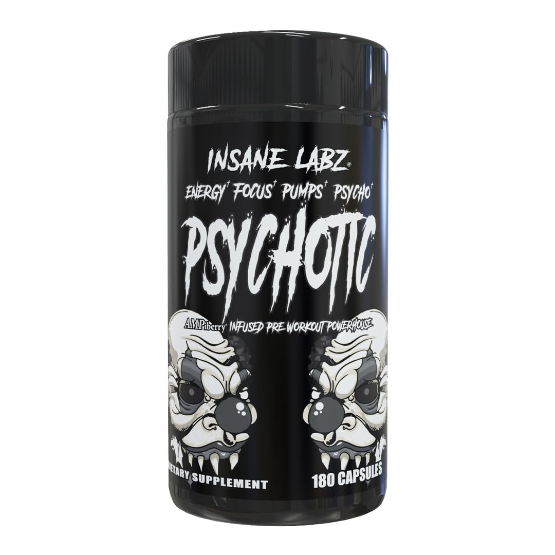 Insane Labz Psychotic Black Edition Mid Stimulant Pre Workout Powder 7.8 Ounce