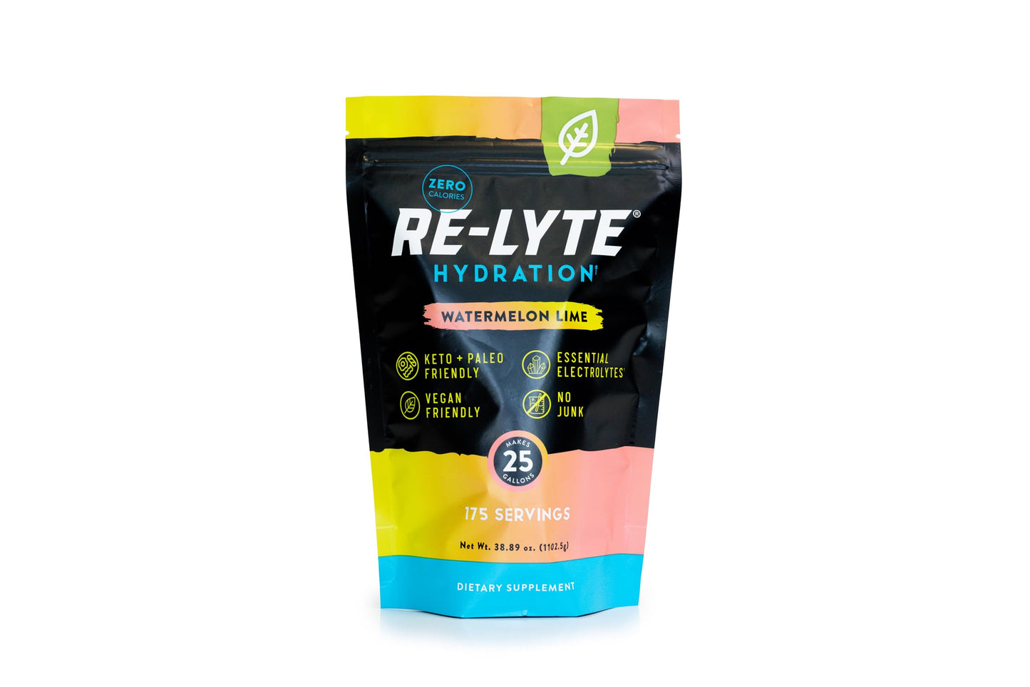 REDMOND Re-Lyte Hydration Electrolyte Powder Watermelon Lime, 175 Servings