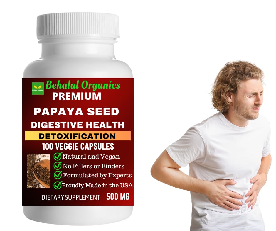 Behalal Organics Papaya Seed Capsules 500mg, 100 Capsules