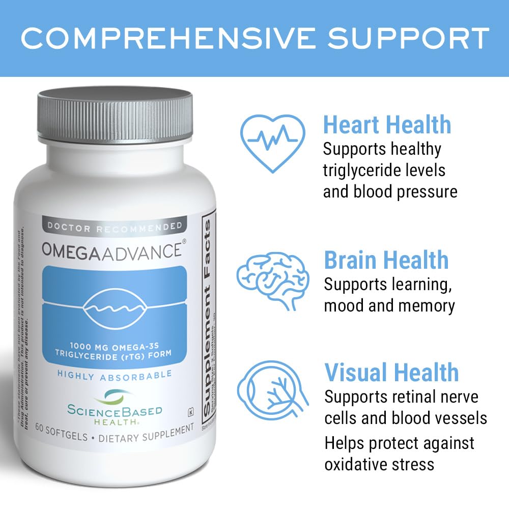ScienceBased Health OmegaAdvance Omega-3 Fish Oil Softgels, 60 Softgels