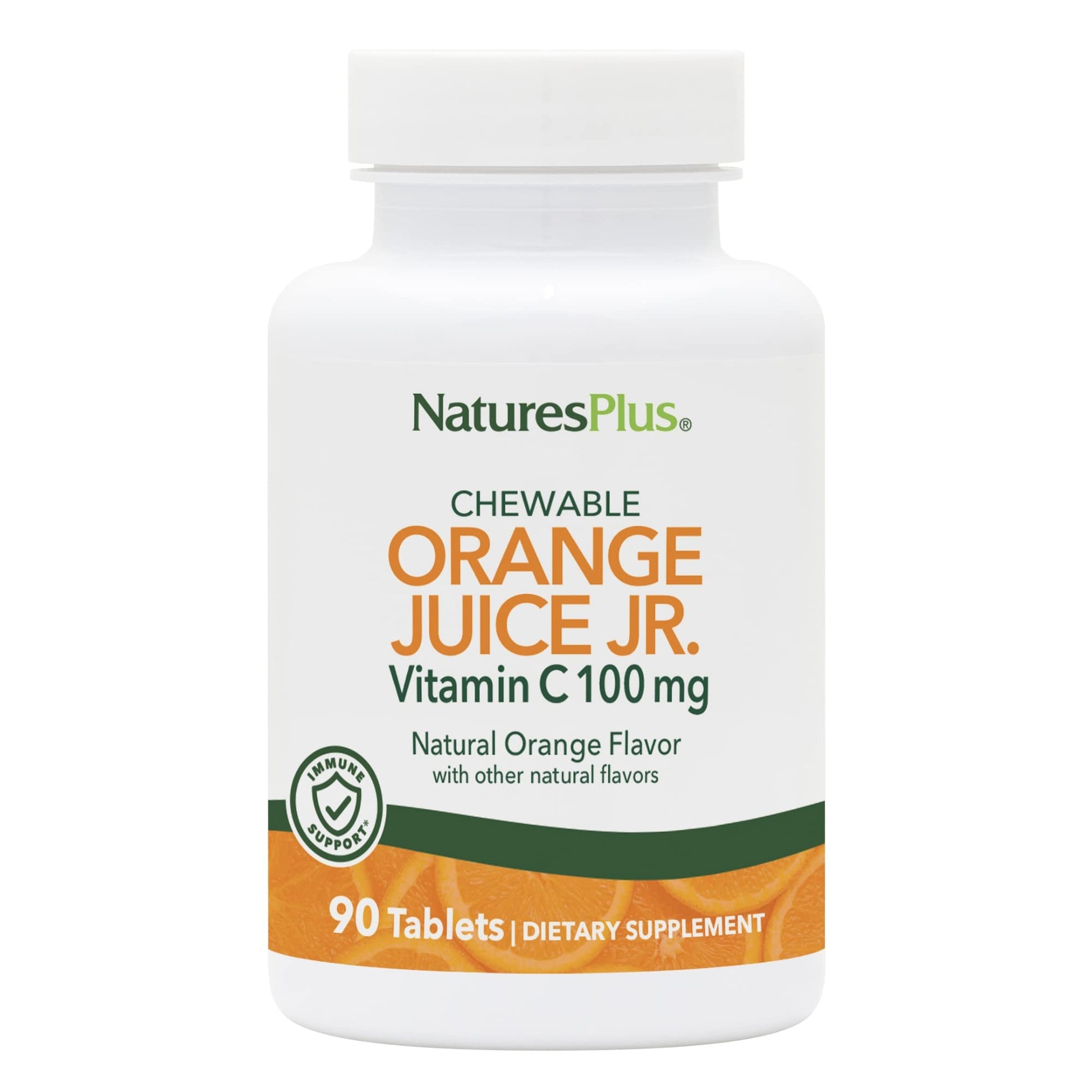 NaturesPlus Orange Juice Junior Chewable Vitamin C 100 mg, 90 Chewable Tablets