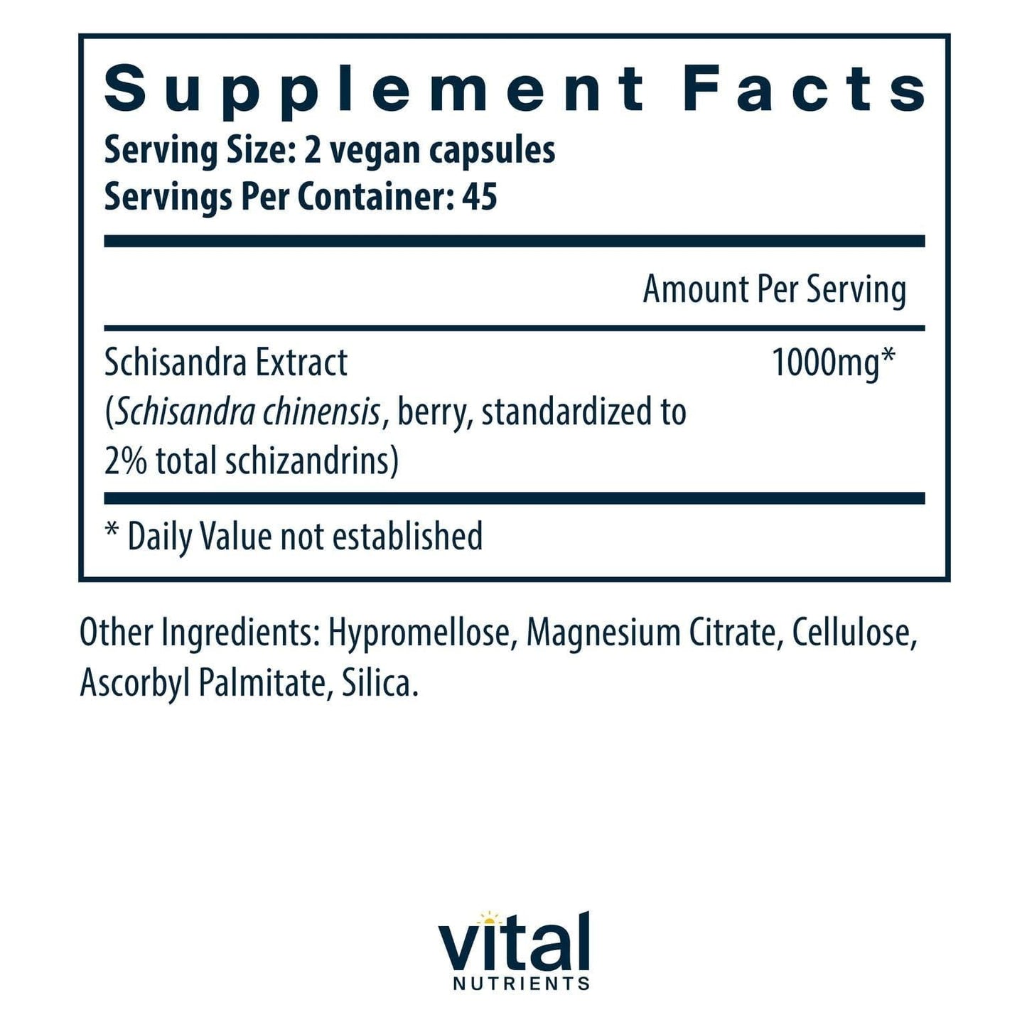 Vital Nutrients Schisandra Extract Capsule 6.8