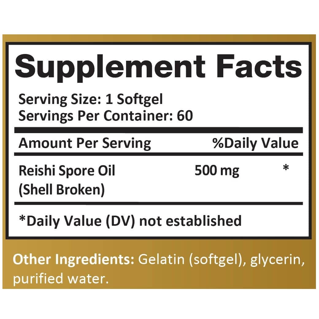YongWell Reishi Spore Oil Shell-Broken Extra Strength 500mg Softgels 60 Count