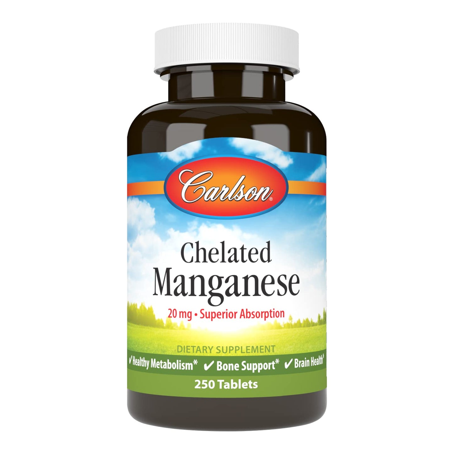 Carlson Chelated Manganese 20 mg, 250 Tablets