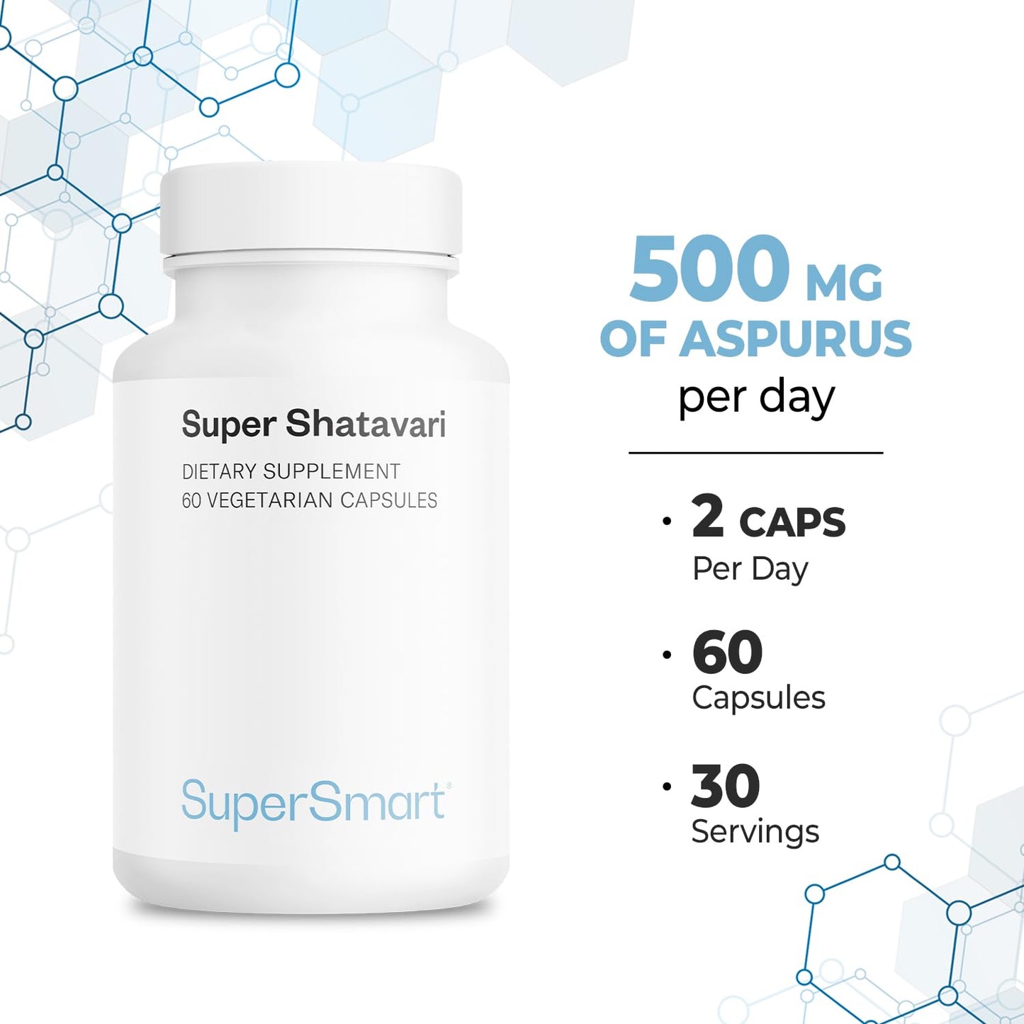 Supersmart Shatavari High Potency Capsule, 60 Count