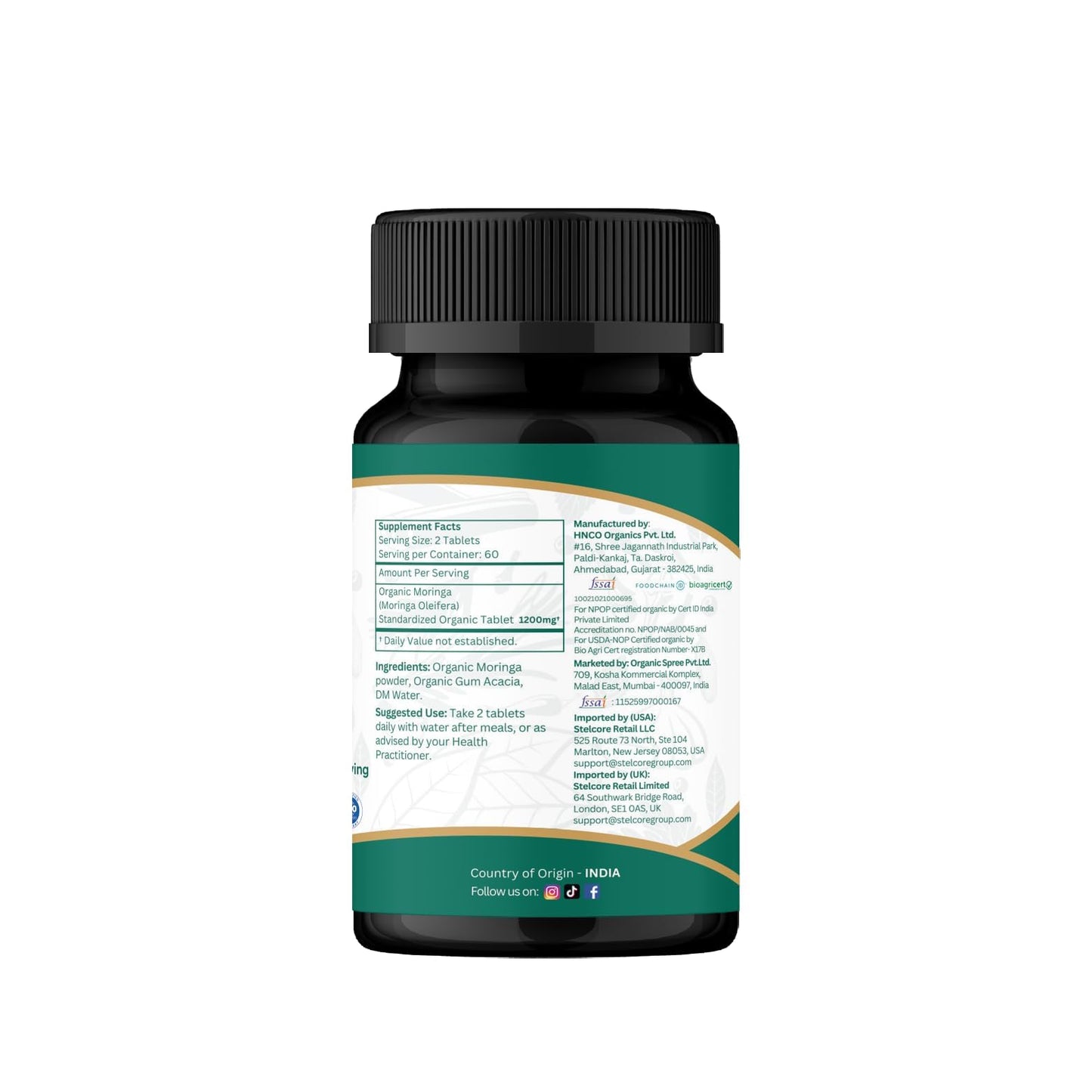 Organic Spree Moringa Oleifera Tablets 120 Tablets