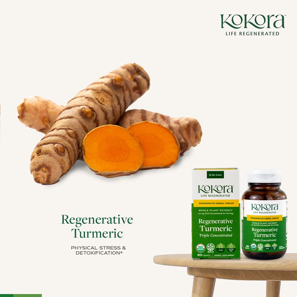 kokora Regenerative Turmeric Curcuminoids Vegan Non-GMO Capsules 60