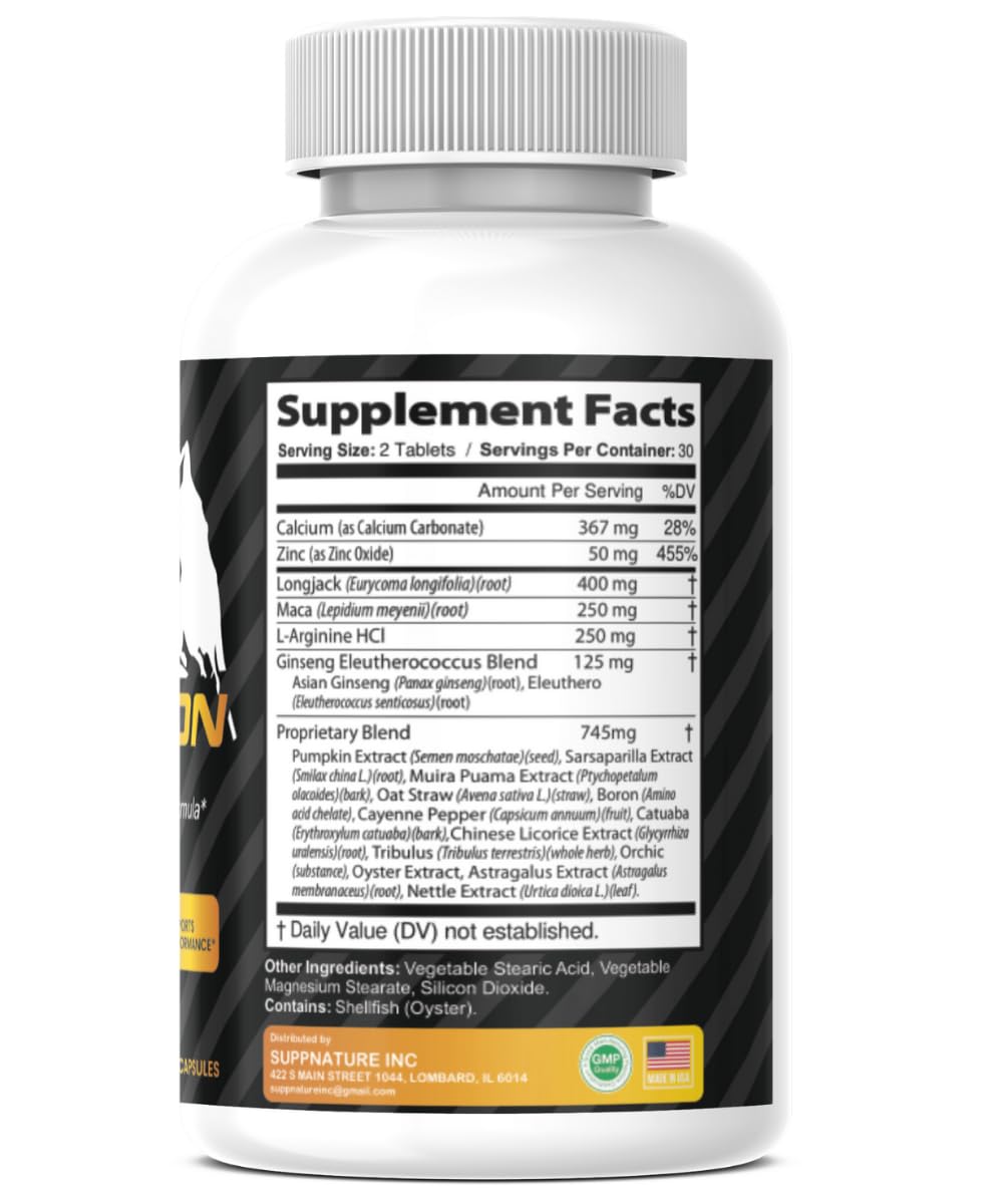SuppNature Boostron Pills for Men Boostron Supplement for Strength and Stamina Support Advanced Formula Tablets, 180 Count