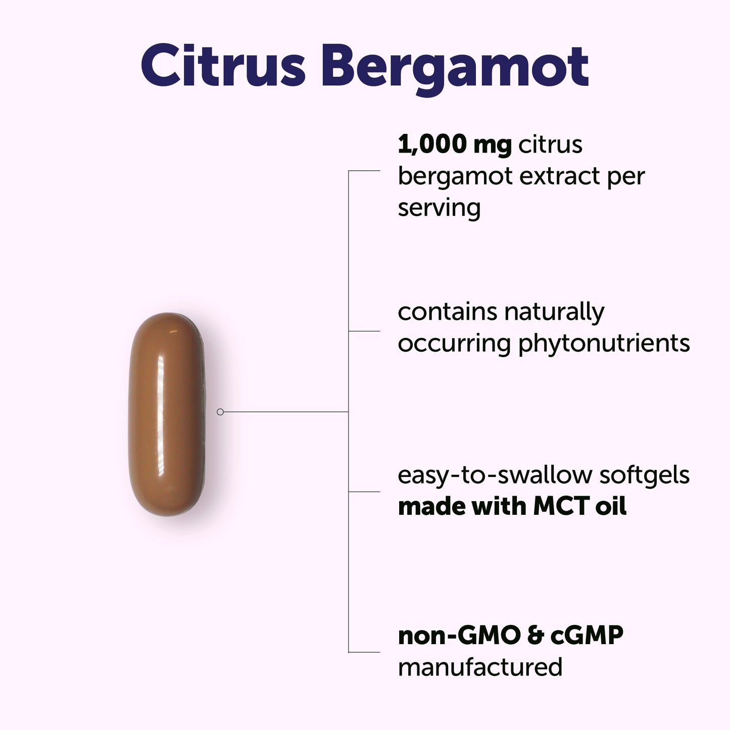 Micro Ingredients Citrus Bergamot Extract 1,000 mg with MCT Oil Softgels, 240 Count