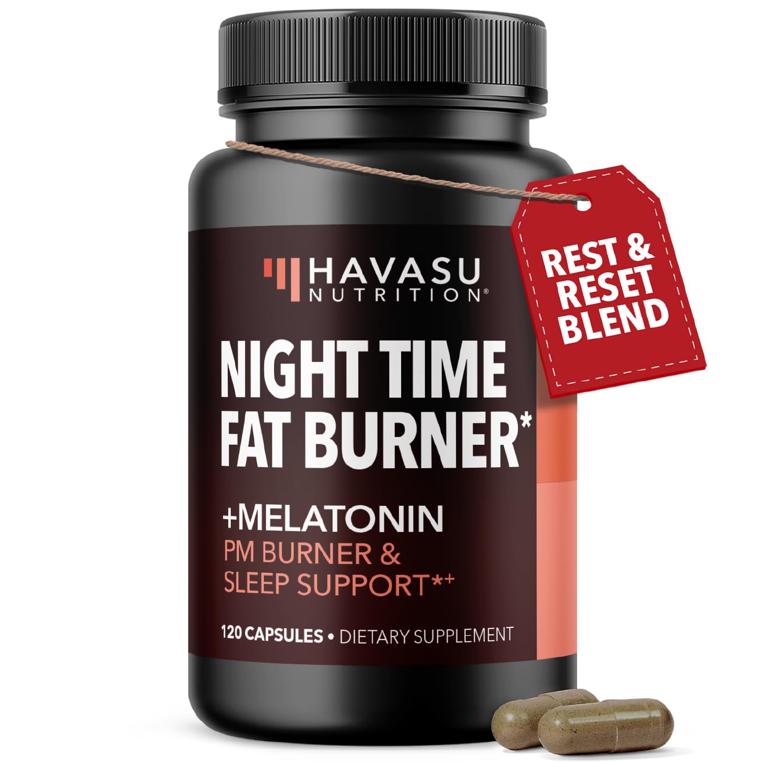 HAVASU NUTRITION Night Time Fat Burner for Weight Loss Support for Men and Women, Capsule, 120 Capsules