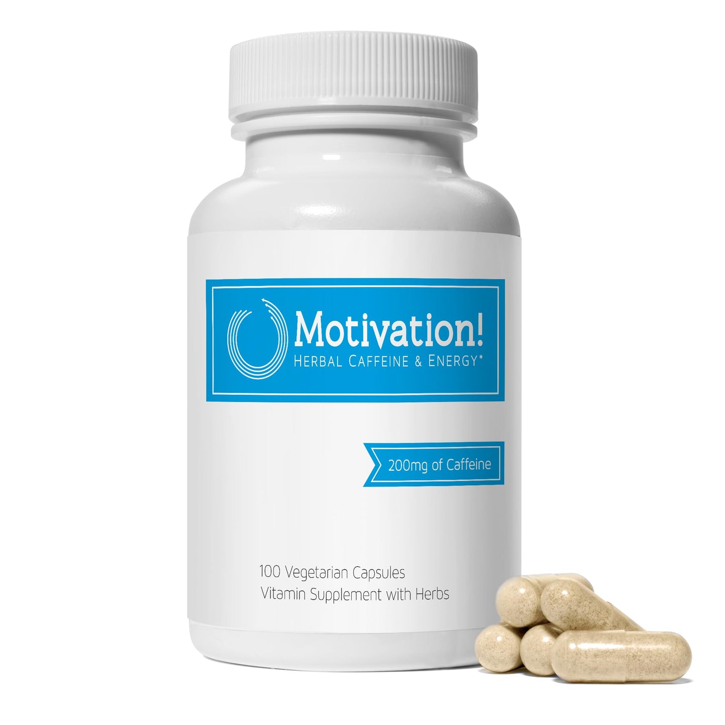 Motivation! Herbal Caffeine + Energy Capsules, 100 Capsules