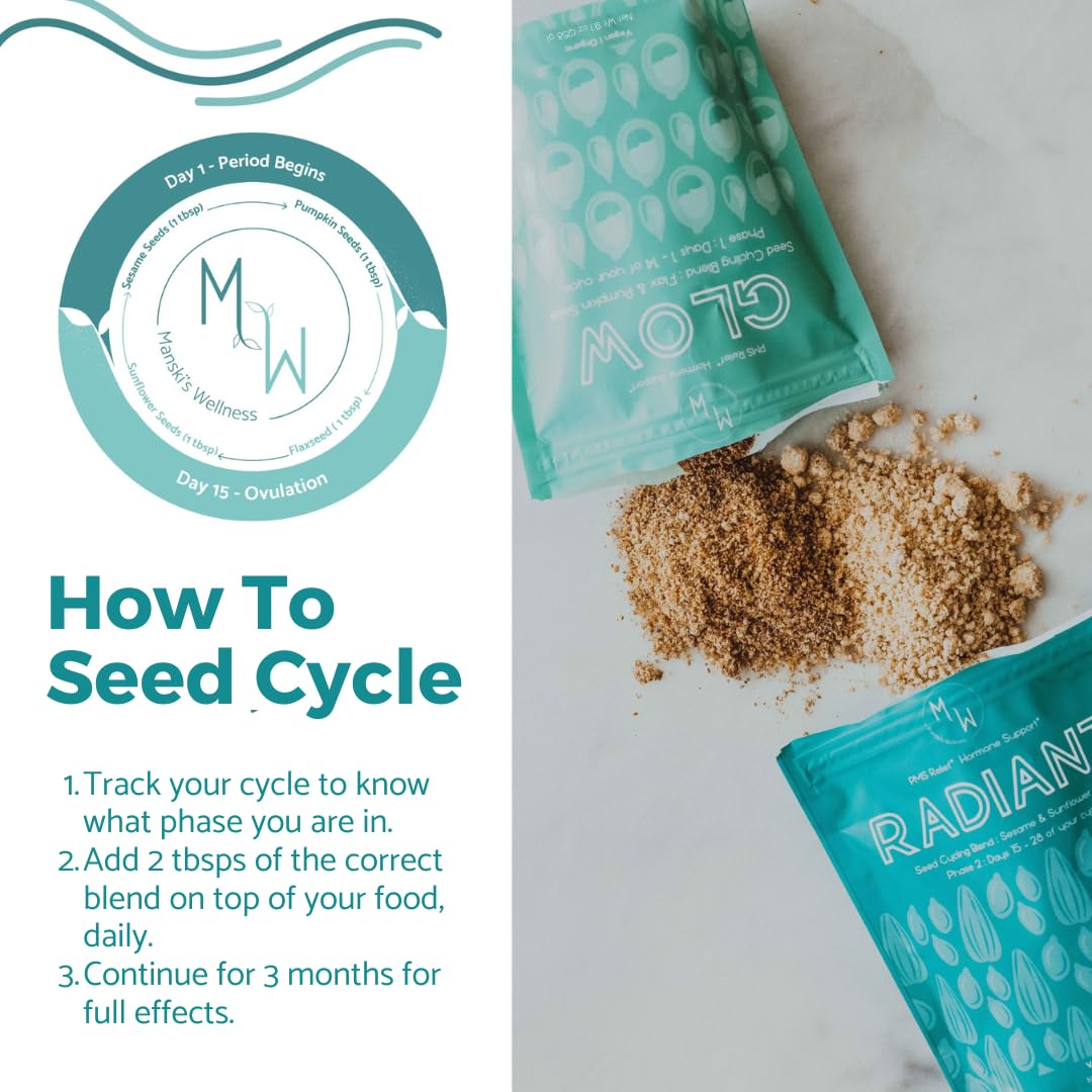 Manski's Wellness Glow & Radiant Seed Cycle Kit Powder 18.2 oz