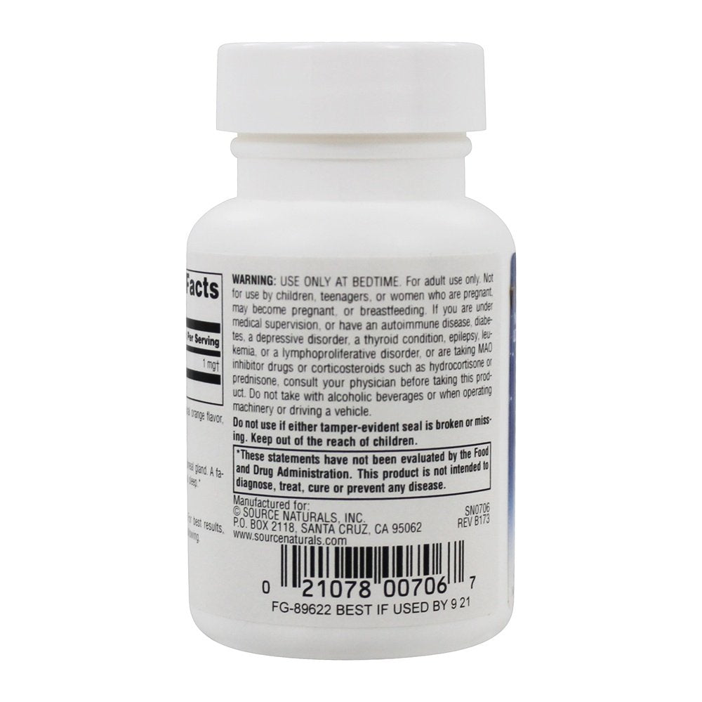 Source Naturals Melatonin 1 mg Lozenges, 100 Count