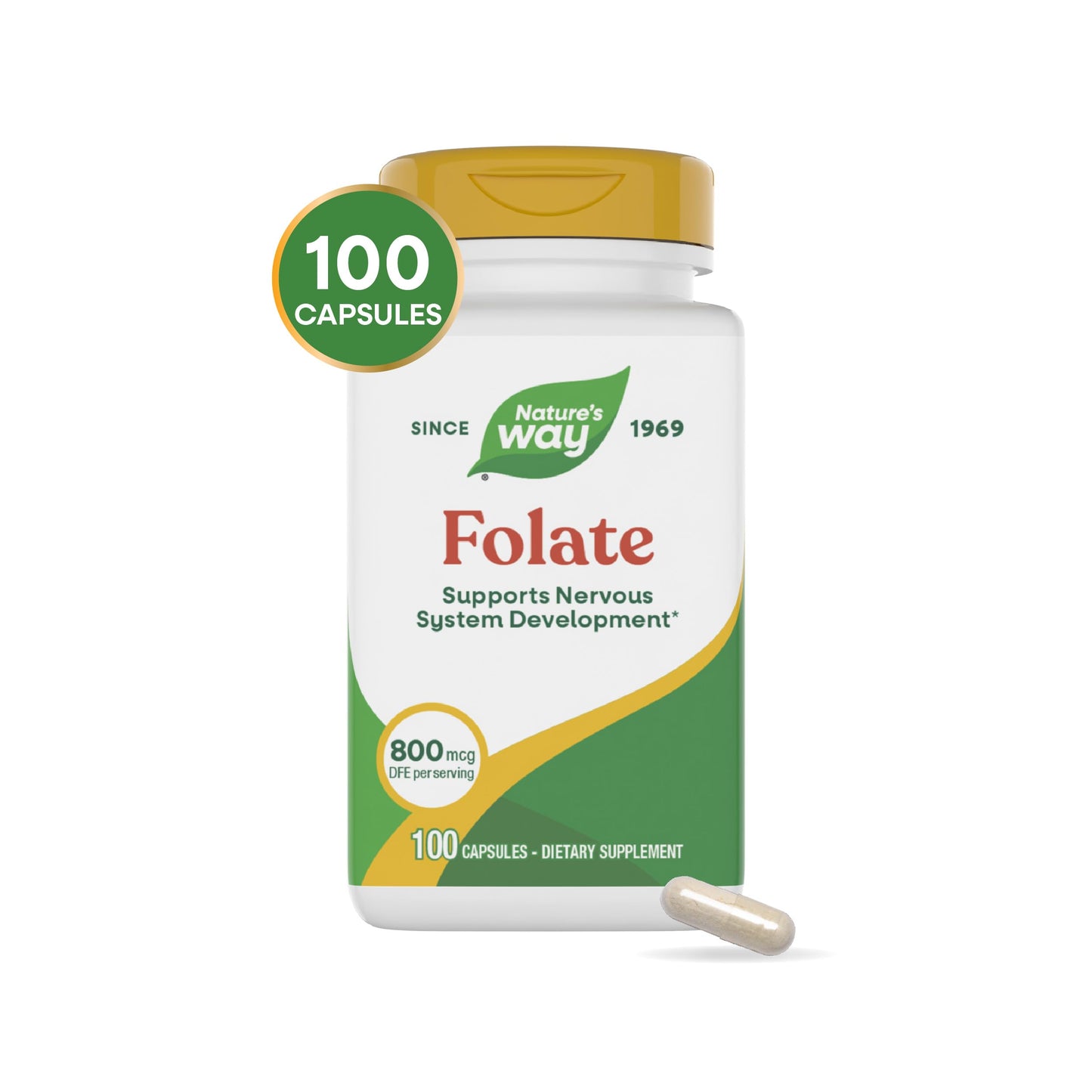 Nature's Way Folic Acid Capsule, 100 Capsules