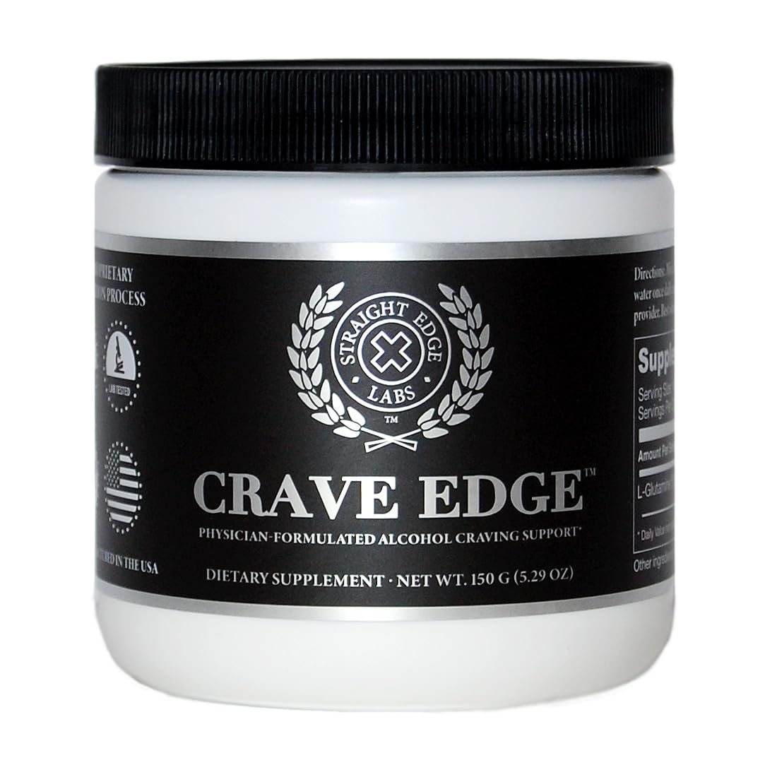 Straight Edge Labs Crave Edge Alcohol Craving Support Powder 5.29 Ounce