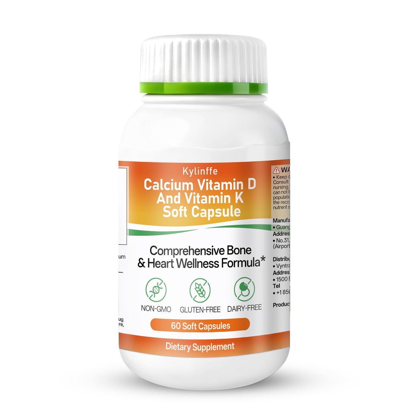 Oopeatol Vitamin D3 K2 with Calcium Supplement, Capsule, 60 Capsules