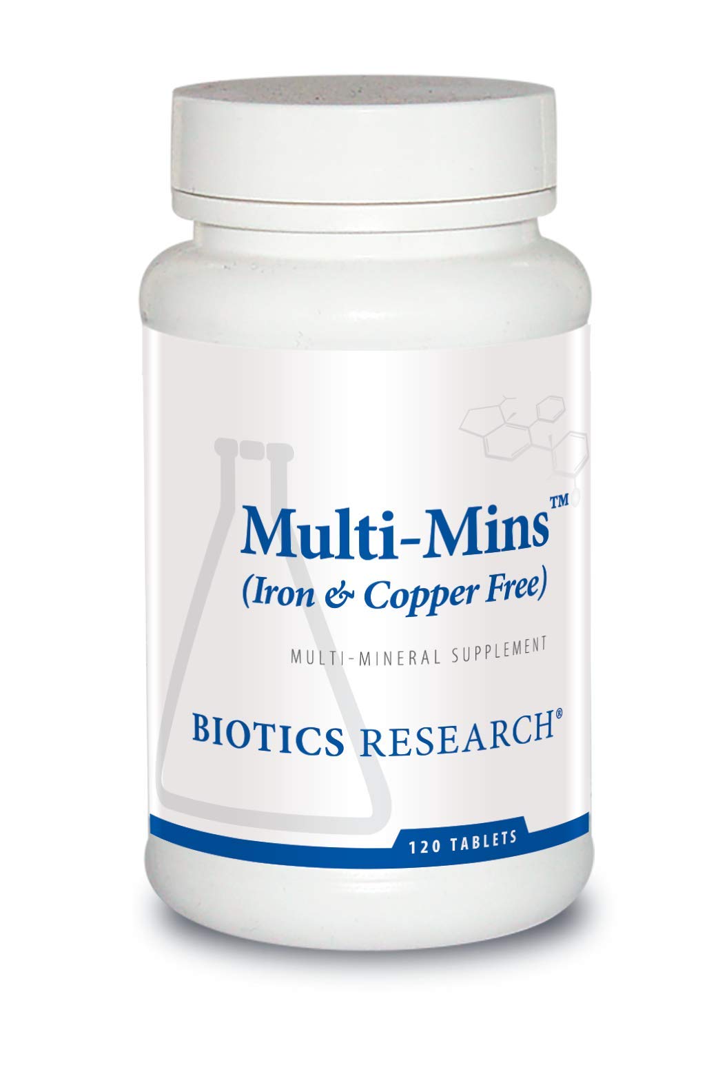 Biotics Research Multi Mins Iron and Copper Free Multi Mineral Complex Tablet, 120 Count