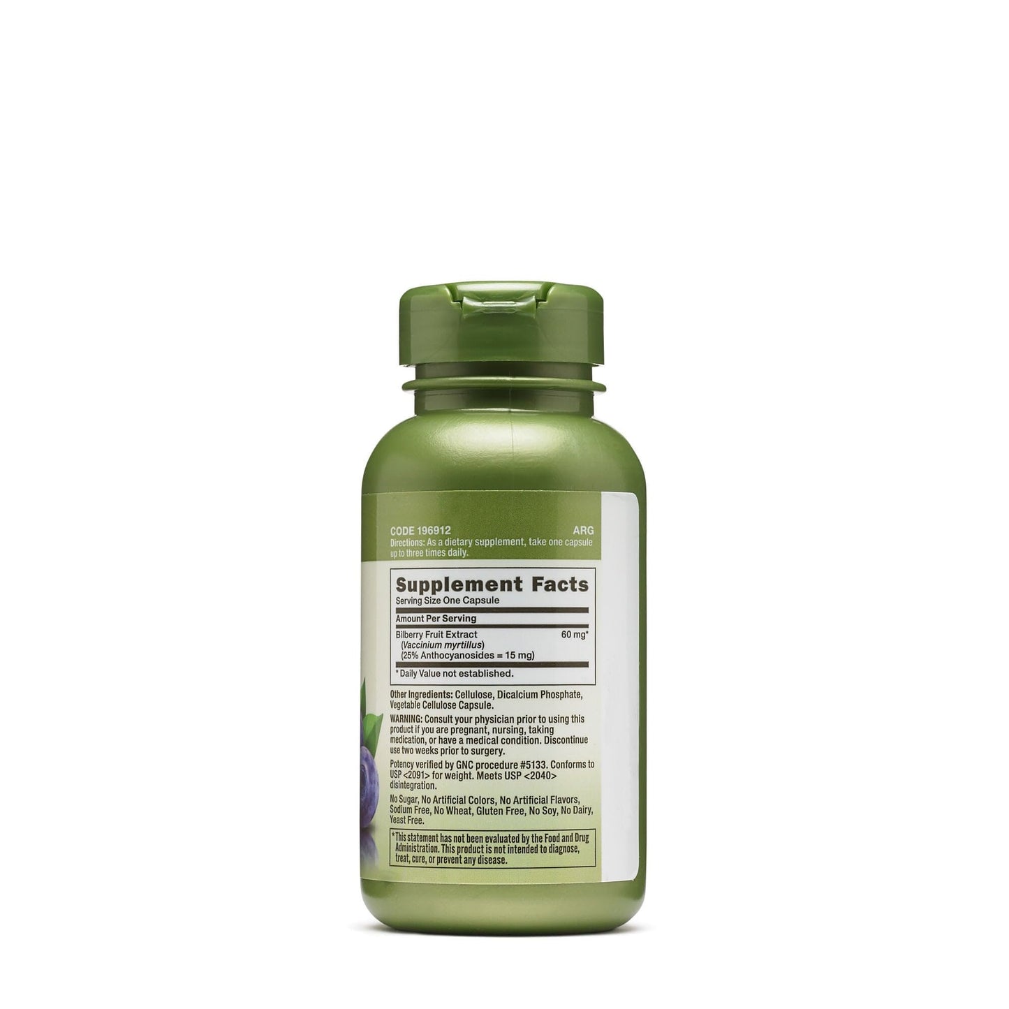 GNC Herbal Plus Bilberry Extract Capsule 100 Count