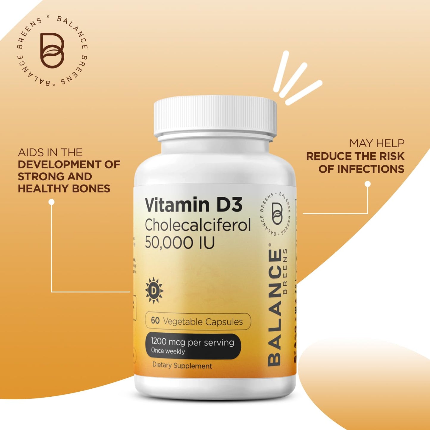 Balancebreens Vitamin D3 50,000 IU Veggie Capsules, 720 Capsules