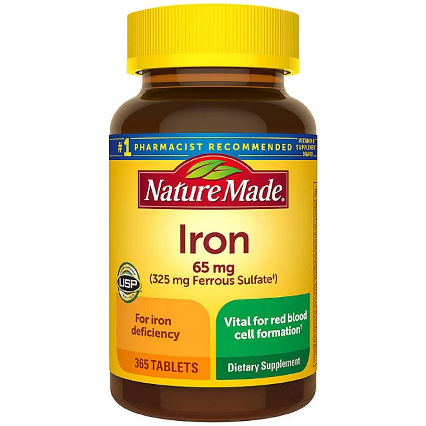 Nature Made Iron 65 mg (from Ferrous Sulfate) Tablets 365 Count