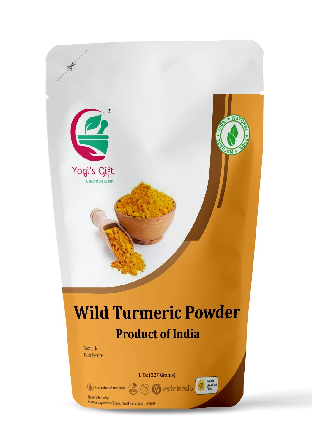 YOGI’S GIFT – Celebrating health White Turmeric Powder + Wild Turmeric Powder Bundle, Powder, 16