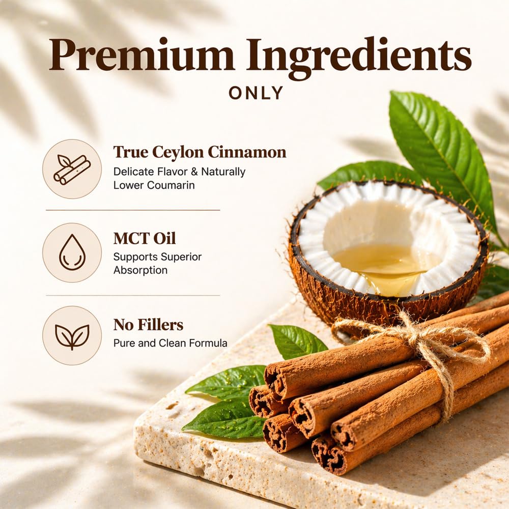 DRECILOR Metabolae Ceylon Cinnamon with MCT Oil Softgel, 300 Count