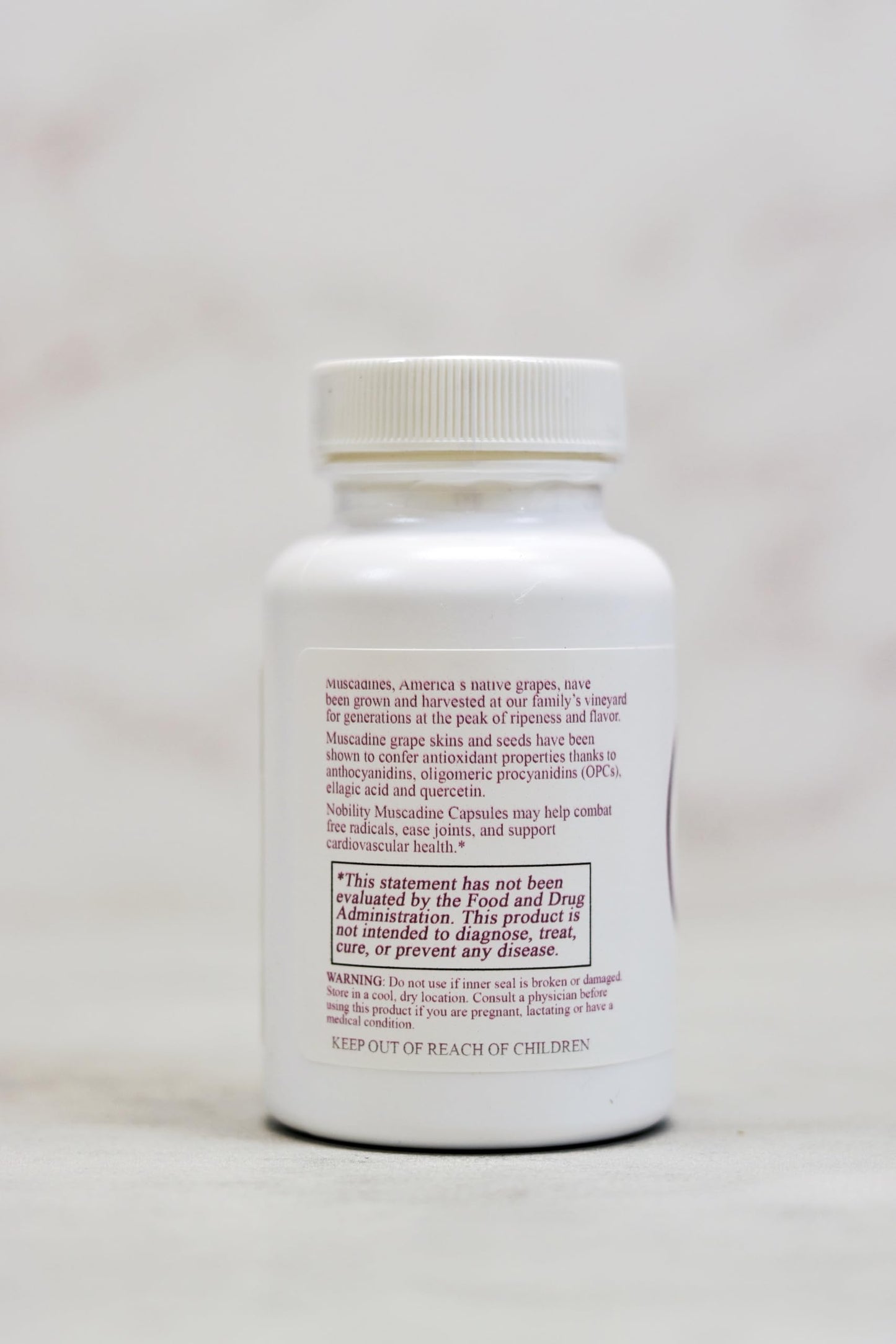 NOBILITY Muscadine Seed & Skin Blend Capsules, 60 Capsules