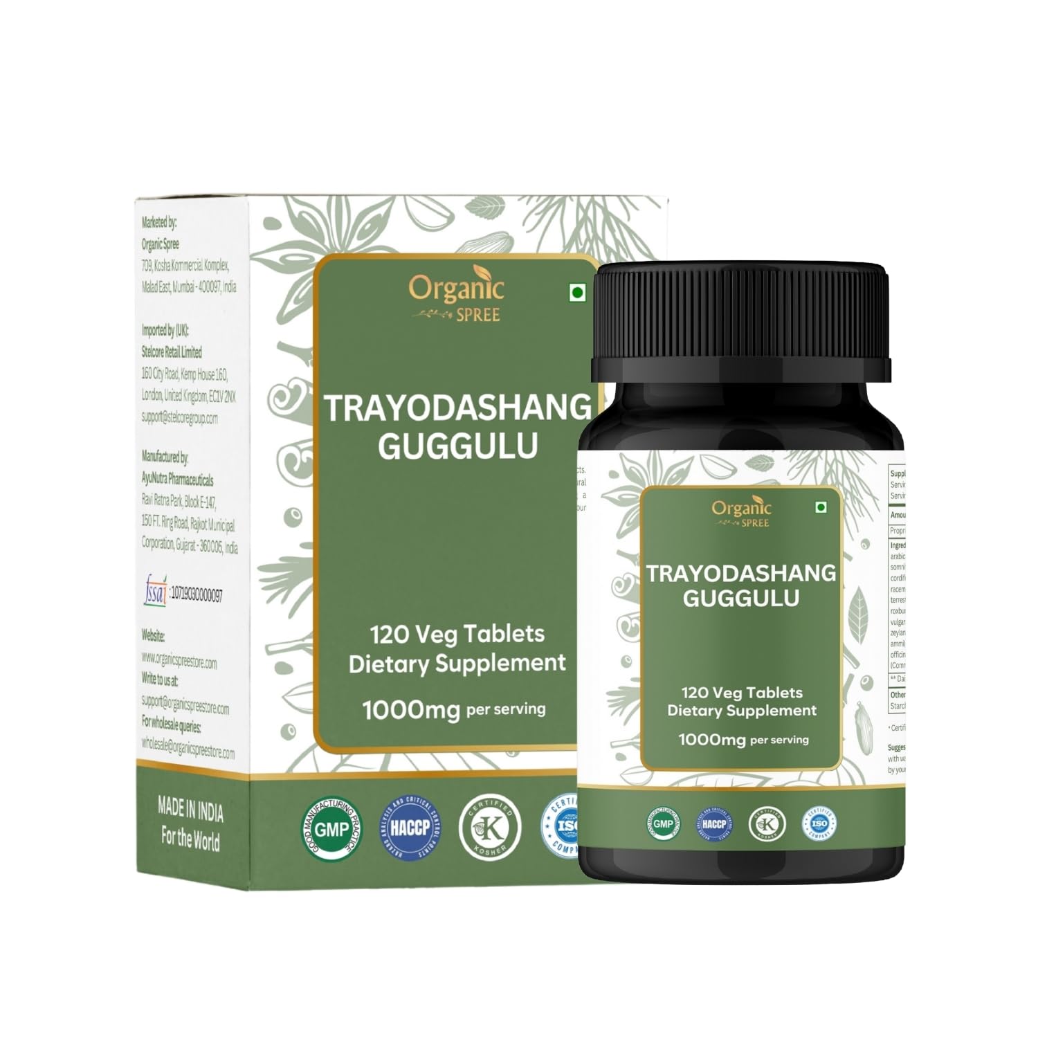 ORGANIC SPREE Trayodashang Guggulu 120 Tablets