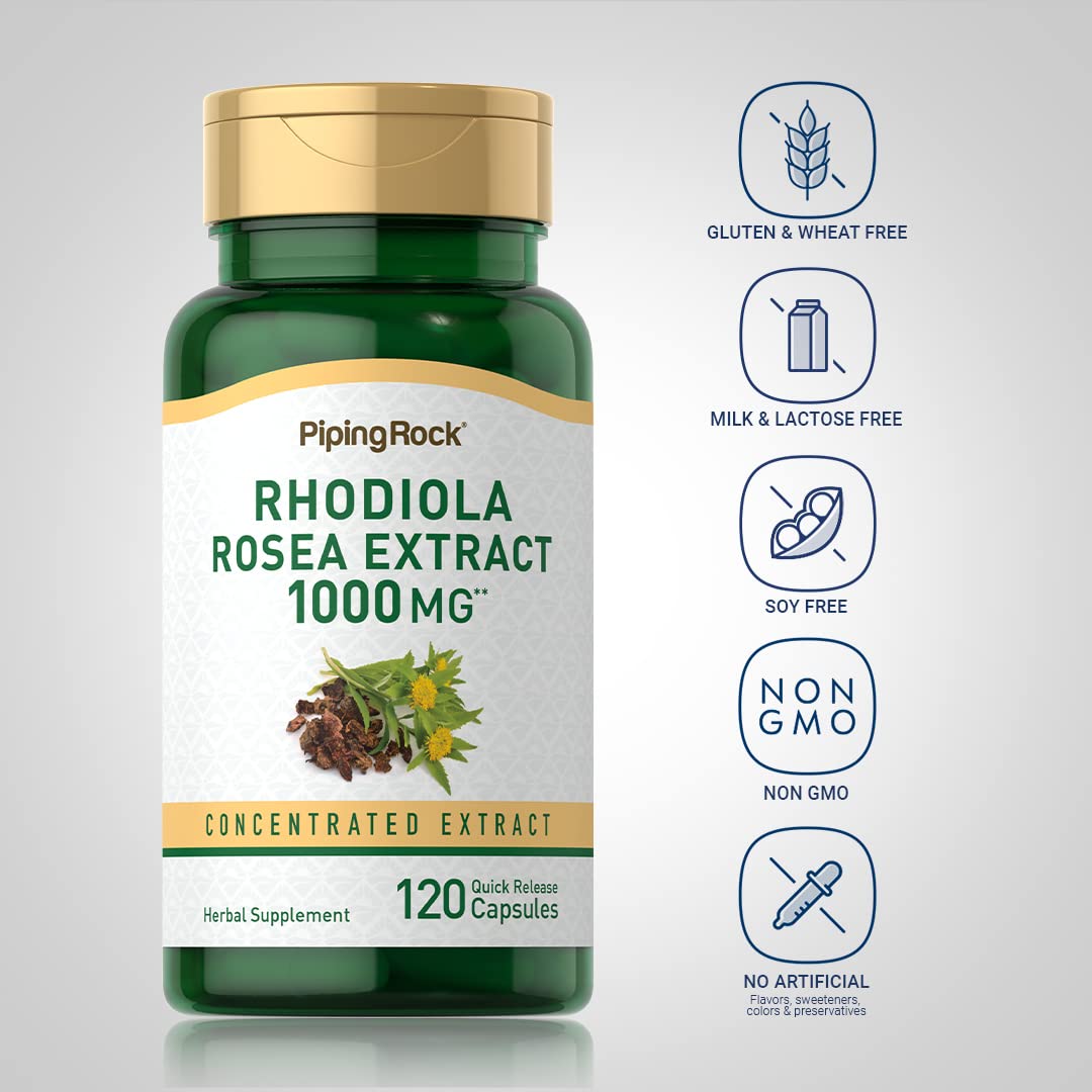 Piping Rock Rhodiola Rosea Supplement 120 Capsules