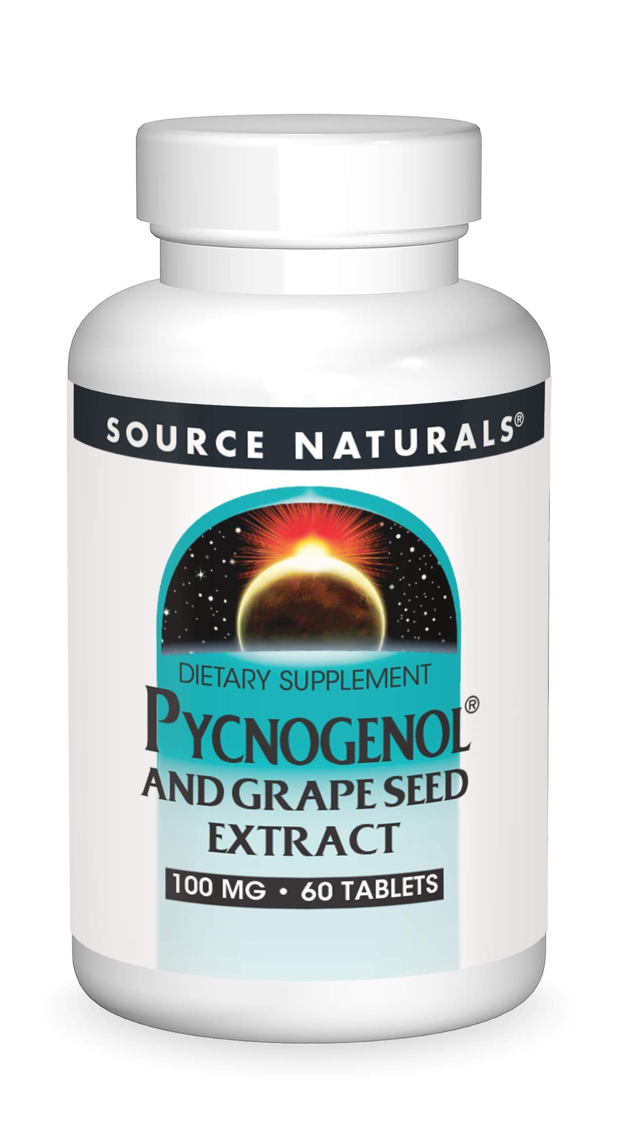 Source Naturals Pycnogenol & Grape Seed Extract 100 mg Dietary Supplement Tablet, 60 Count