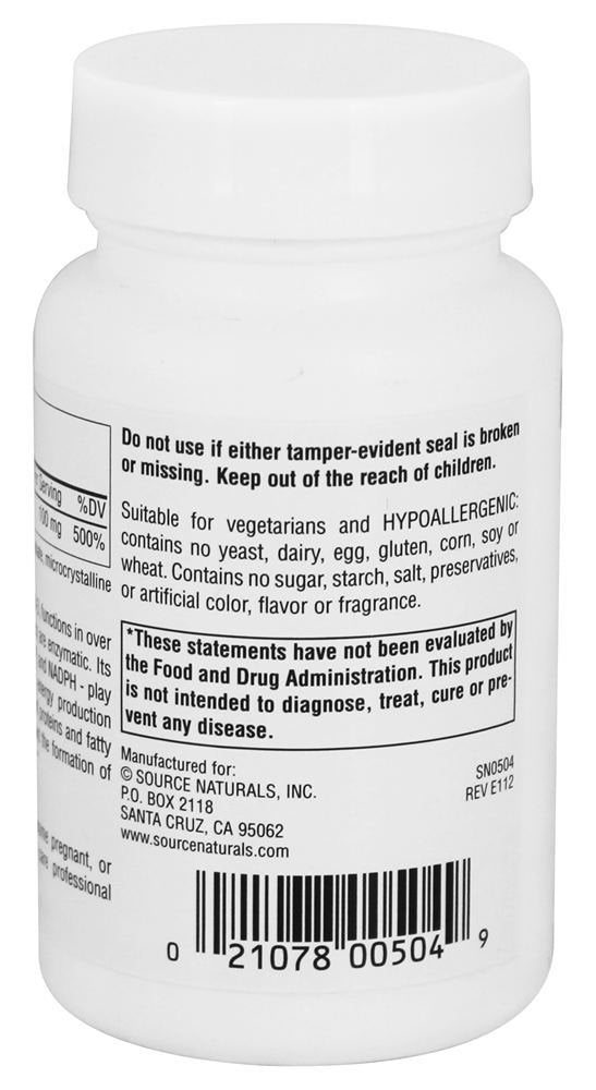 Source Naturals Niacinamide B-3 100mg Metabolic Support, 250 Tablets