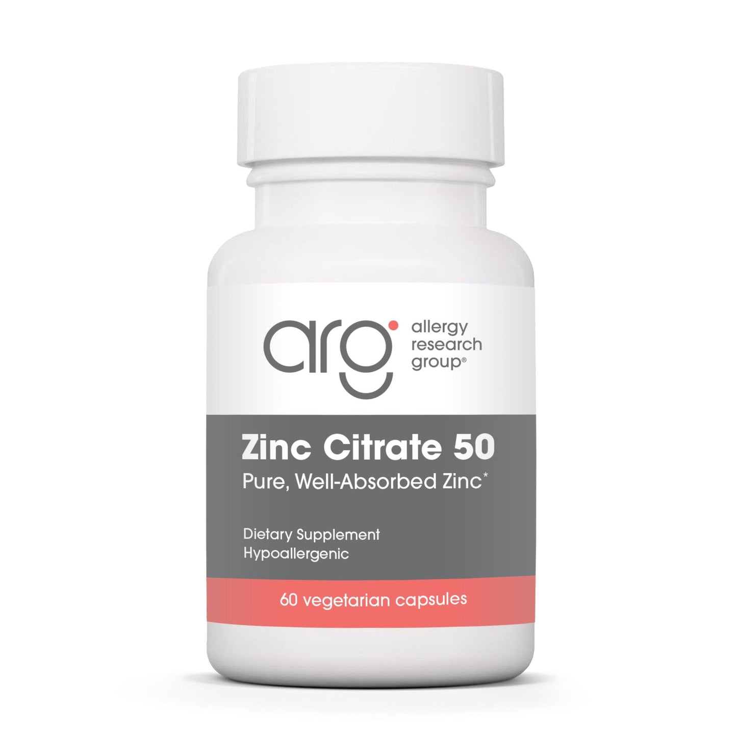 Allergy Research Group Zinc Citrate 50 mg Capsules 60 Count