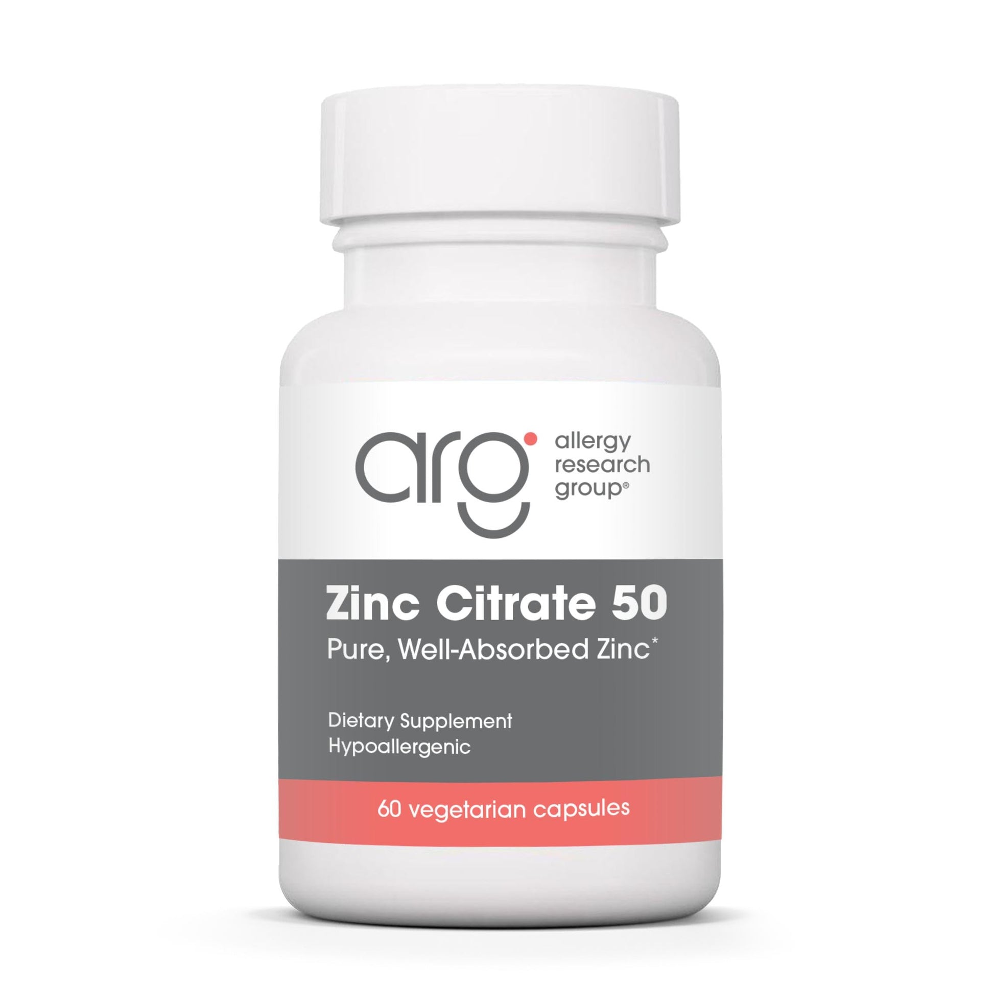Allergy Research Group Zinc Citrate 50 mg Capsules 60 Count