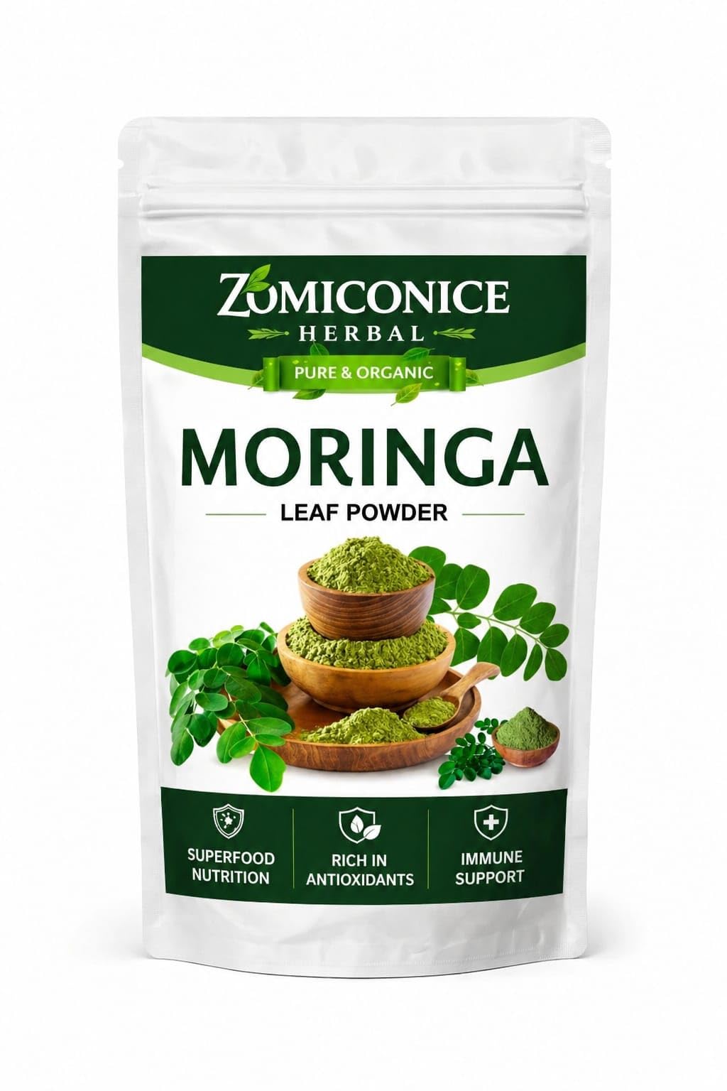 ZOMICONICE HERBAL Organic Moringa Leaf Powder, Pack of 1