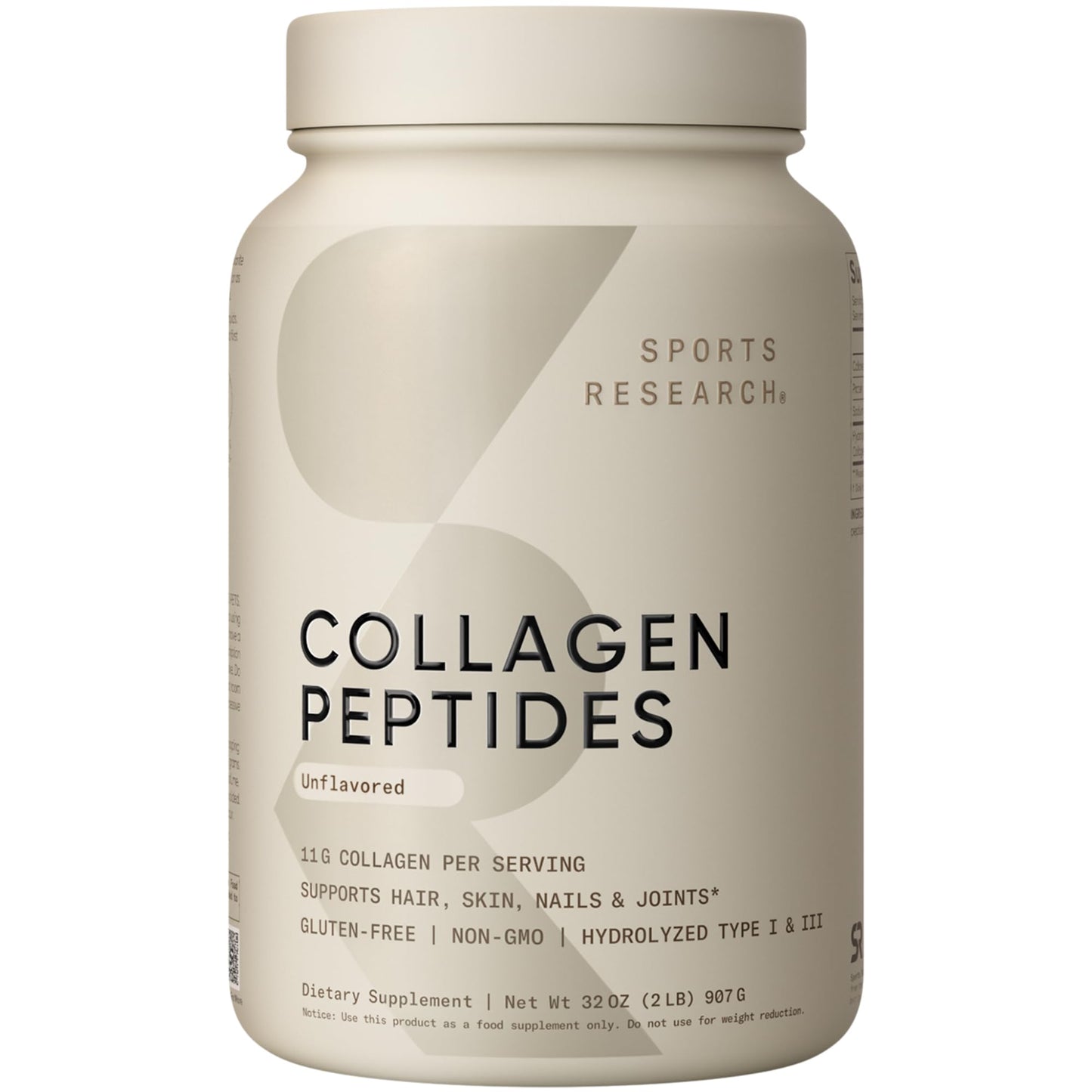 Sports Research Collagen Peptides Protein Powder, 32 Servings