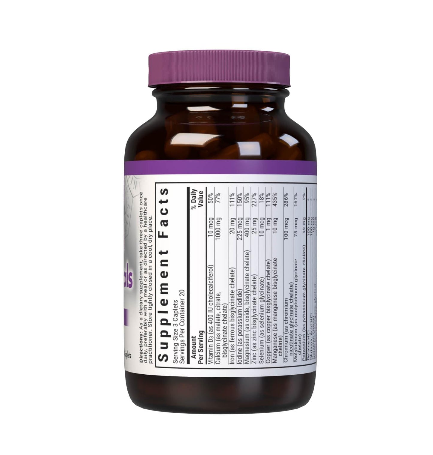 BlueBonnet High Potency Chelated Multiminerals, Albion Chelated Minerals Tablets, 60 Count