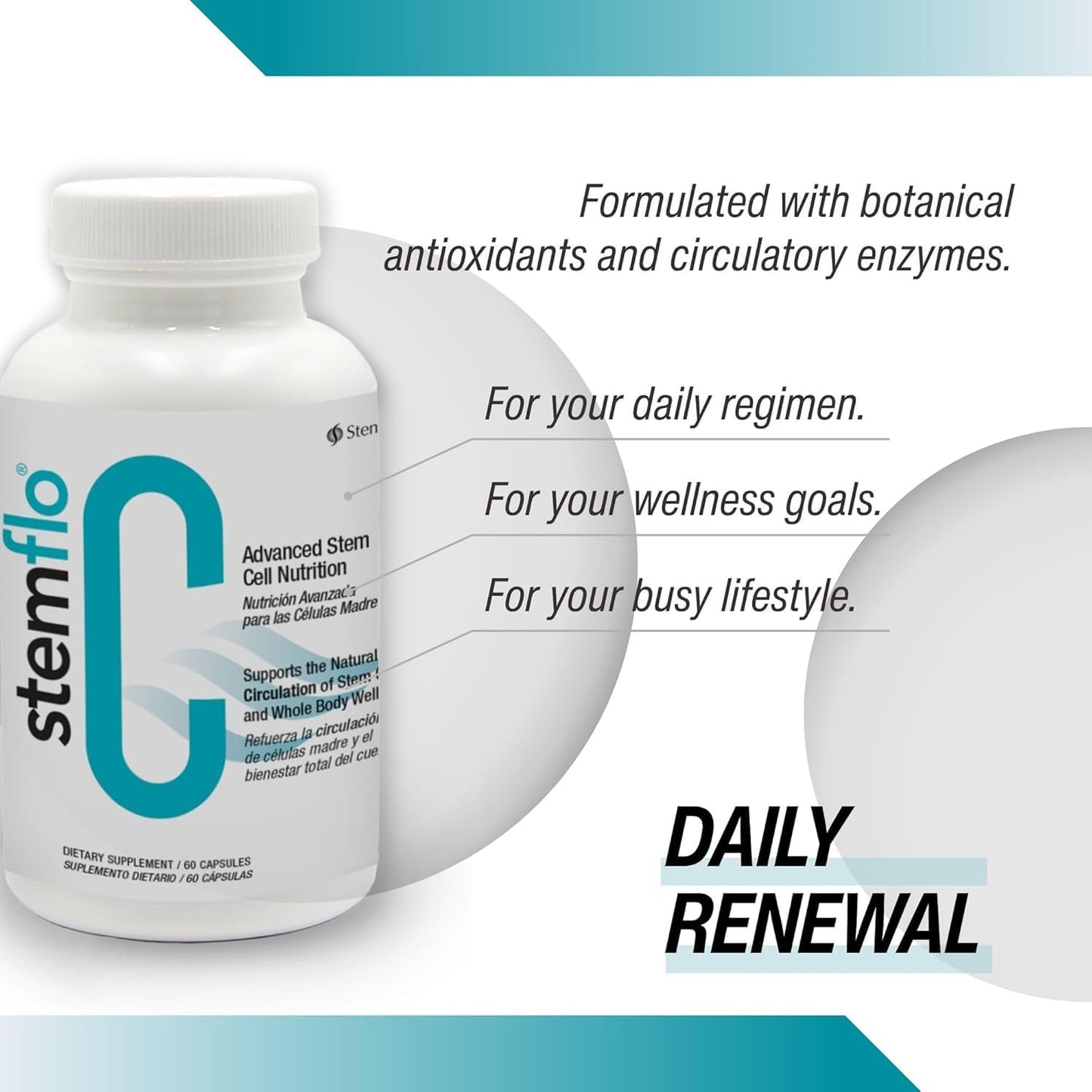 StemFlo Trans-Resveratrol, Curcumin, and Super Antioxidants for Health, Longevity, and Vitality Capsule 1 Count