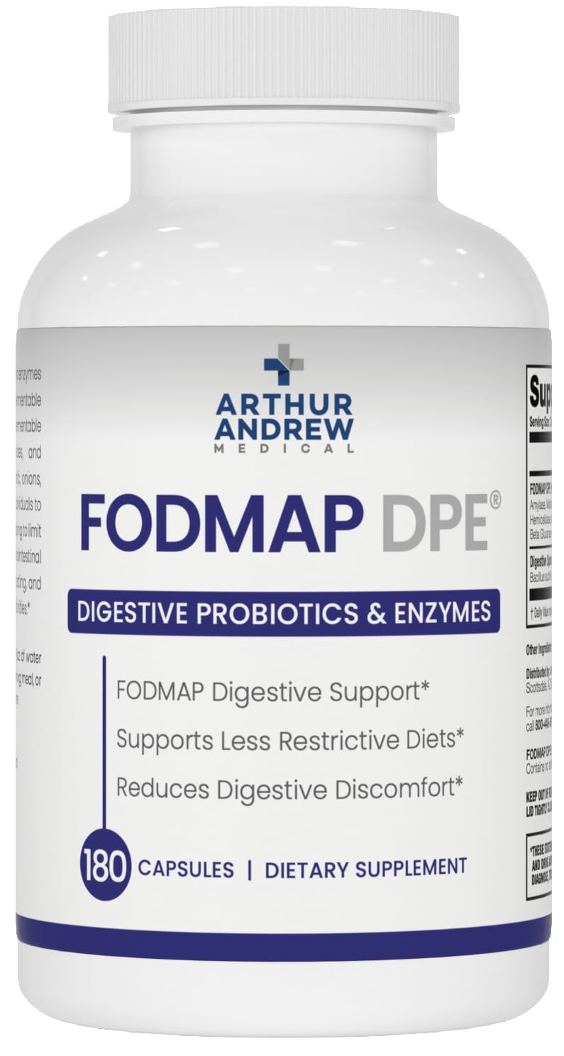 Arthur Andrew Medical FODMAP DPE Digestive Probiotics and Enzymes Capsules, 180