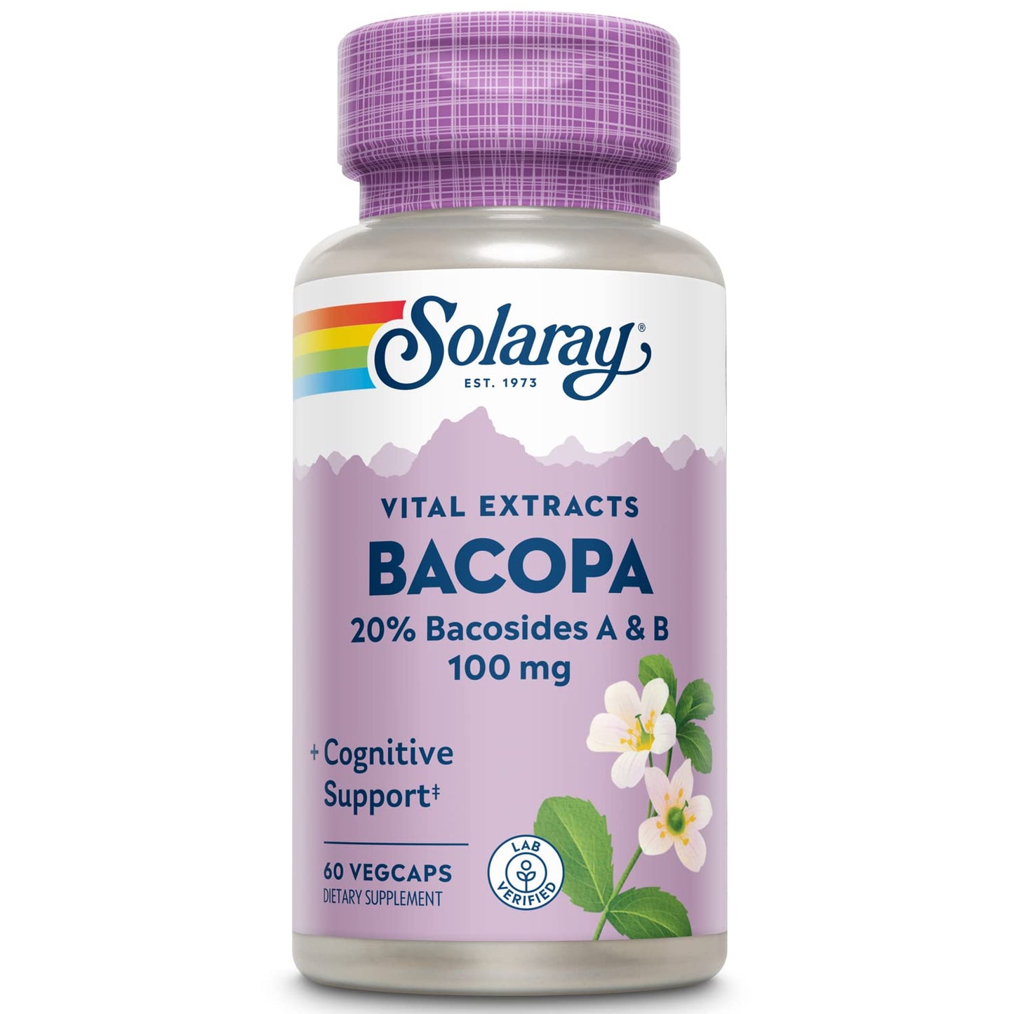 Solaray Bacopa Ayurvedic Herbs 100 mg Capsules, 60 Count
