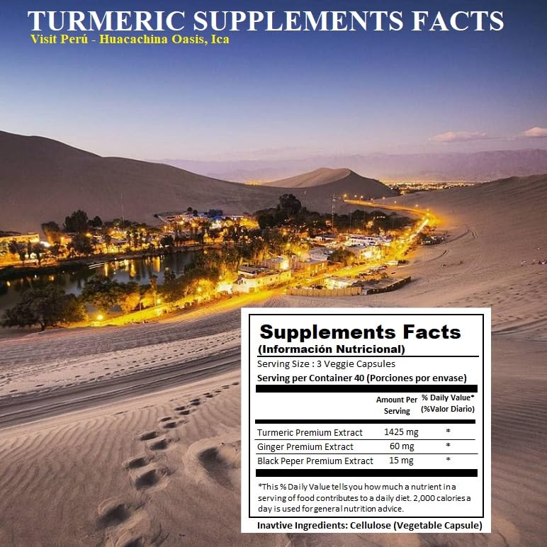 Alkaline Care Shop Turmeric Curcumin Supplement 1500mg with Organic Turmeric, Ginger & Black Pepper Capsule 1 Count