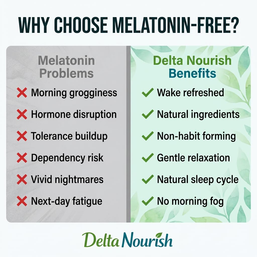 Delta nourish Sleep Gummies with Hemp Extract & L-Theanine Nighttime Calm Support, 30 Count