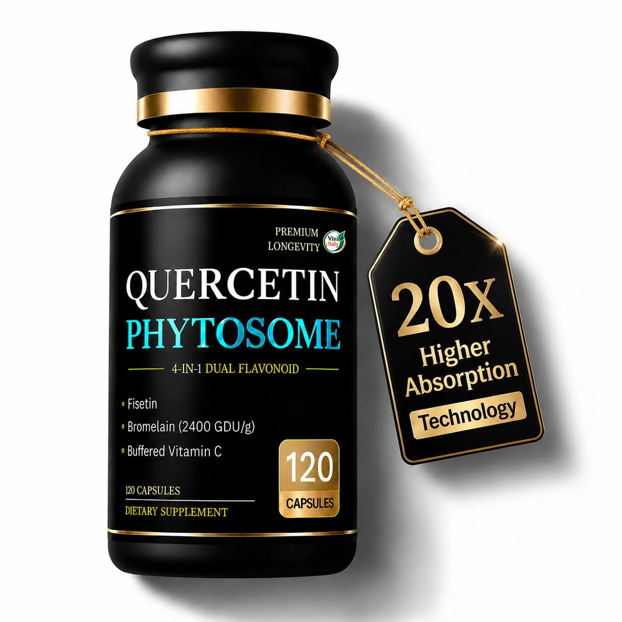Vivflav Quercetin Phytosome 500mg & Fisetin 150mg Capsule 120