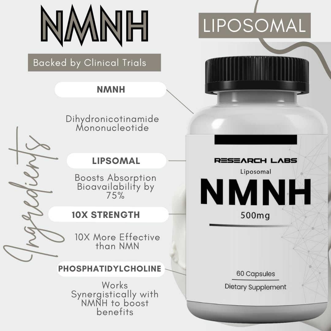 Research Labs Liposomal NMNH (NMN Supplement Alternative) Capsules, 60 Count