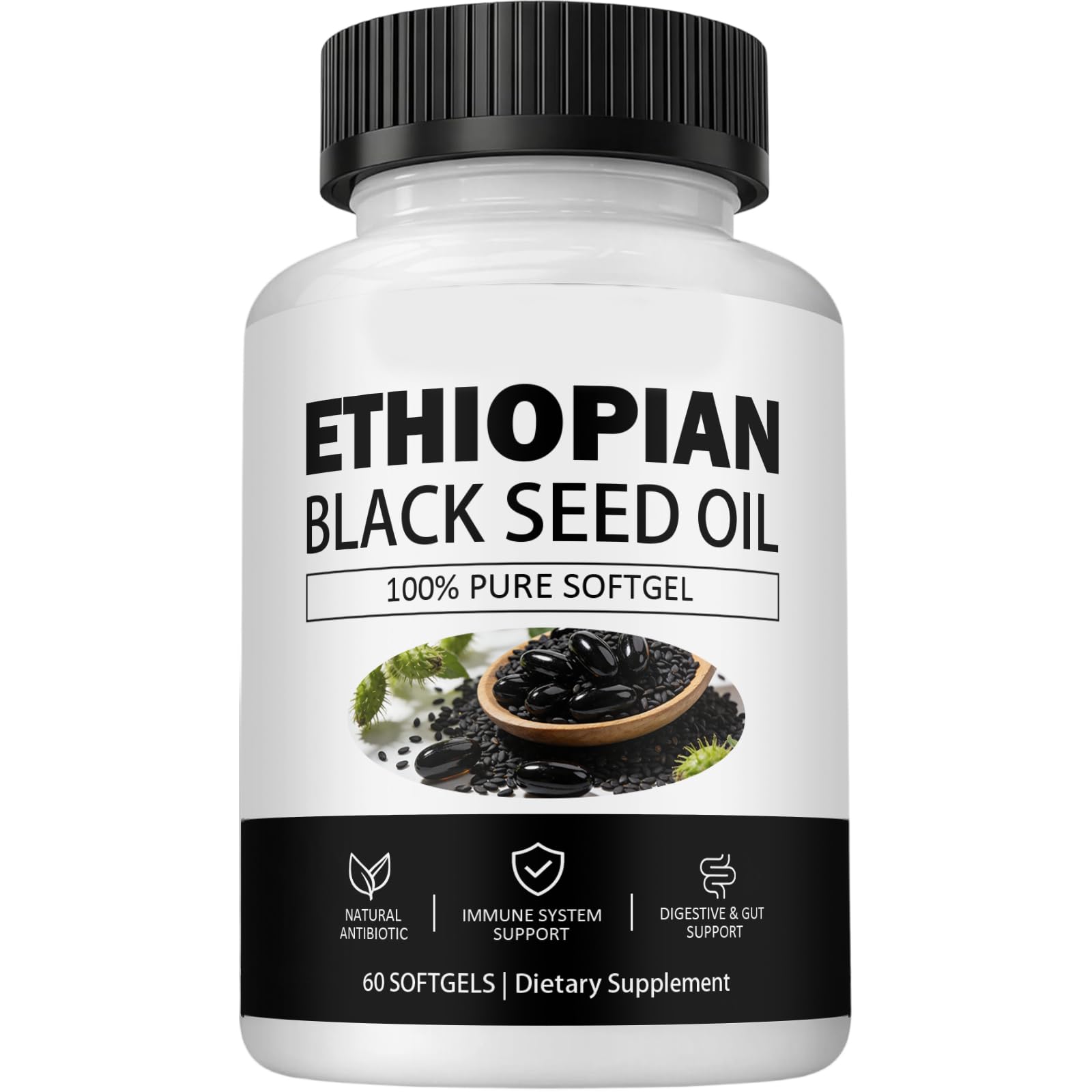 Biovitic Evoraly Ethiopian Black Seed Oil Capsule, 60 Count