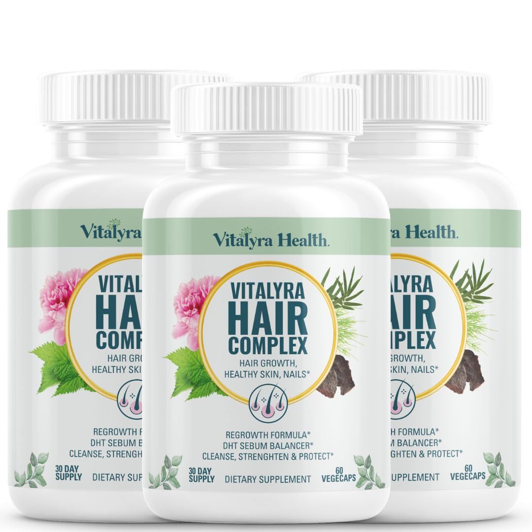 Vitalyra Health Vital Hair Complex Biotin & Vitamin B Hair Vitamins for Women & Men Capsules 60 Count