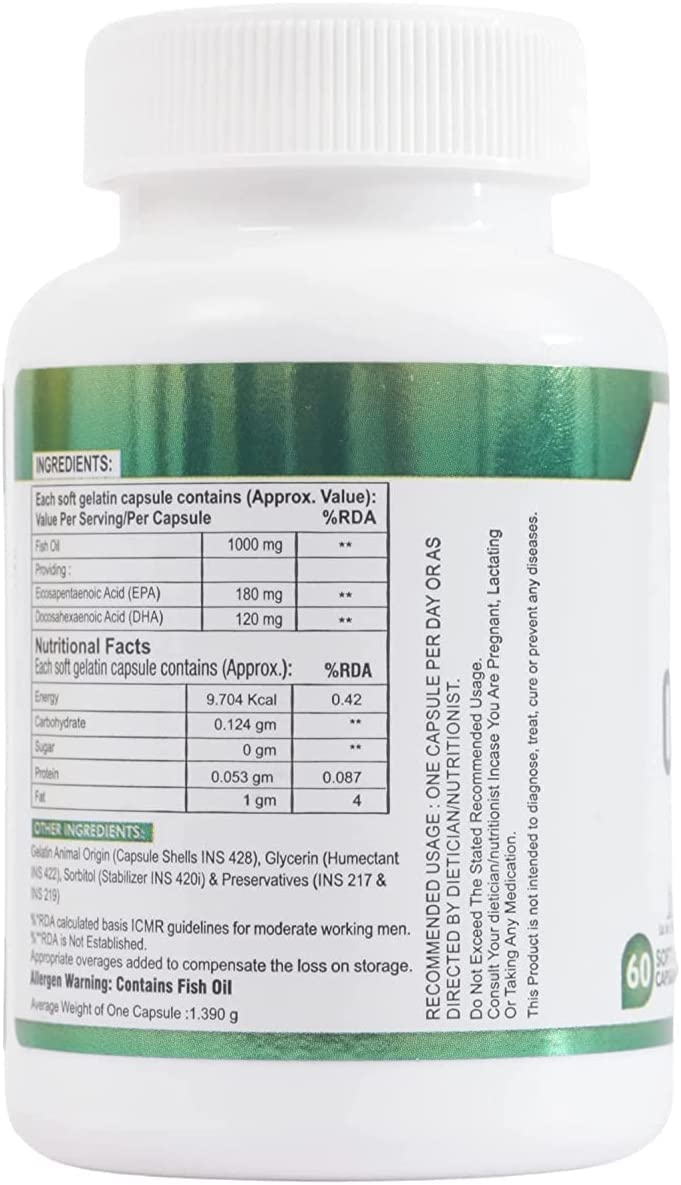TARIN Nveda Omega 3 Fish Oil Softgels 60